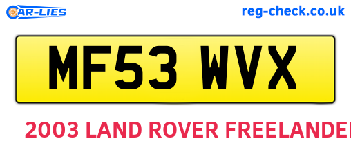 MF53WVX are the vehicle registration plates.