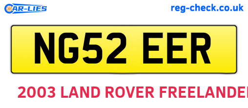 NG52EER are the vehicle registration plates.