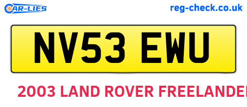 NV53EWU are the vehicle registration plates.