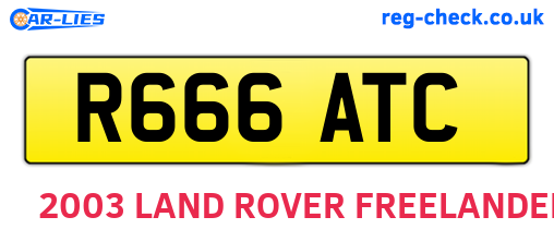 R666ATC are the vehicle registration plates.