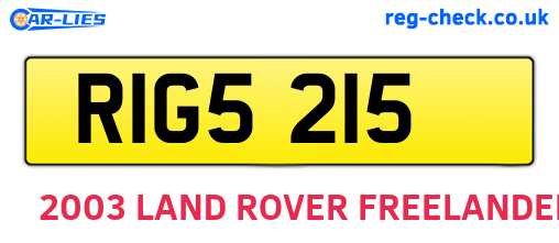 RIG5215 are the vehicle registration plates.
