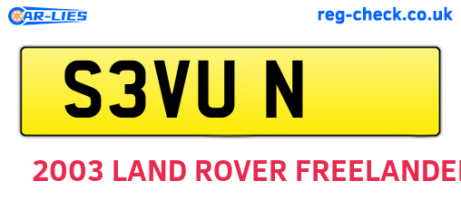S3VUN are the vehicle registration plates.
