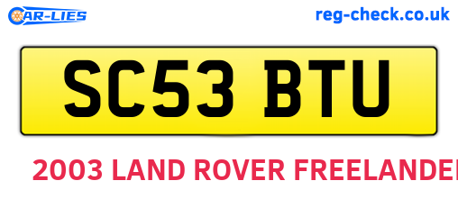 SC53BTU are the vehicle registration plates.