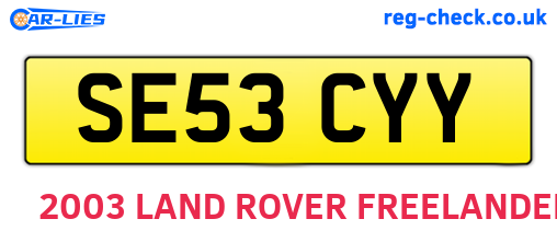 SE53CYY are the vehicle registration plates.