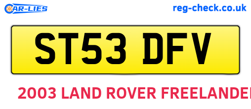 ST53DFV are the vehicle registration plates.