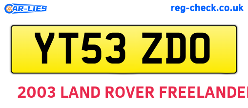 YT53ZDO are the vehicle registration plates.