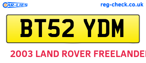 BT52YDM are the vehicle registration plates.