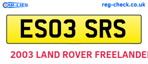 ES03SRS are the vehicle registration plates.