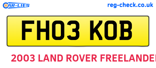 FH03KOB are the vehicle registration plates.