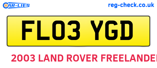 FL03YGD are the vehicle registration plates.