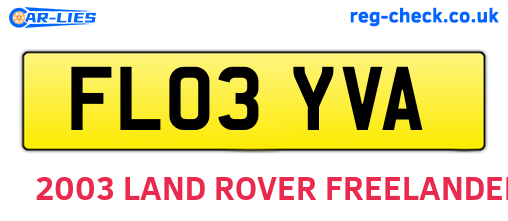 FL03YVA are the vehicle registration plates.