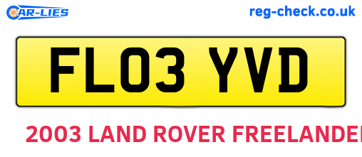 FL03YVD are the vehicle registration plates.