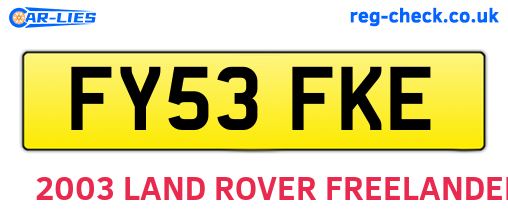 FY53FKE are the vehicle registration plates.