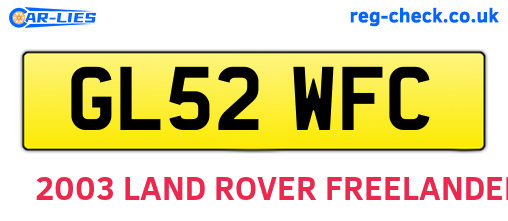GL52WFC are the vehicle registration plates.