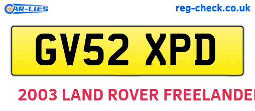 GV52XPD are the vehicle registration plates.