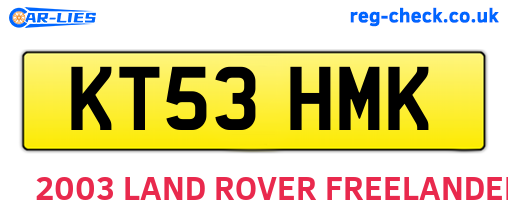 KT53HMK are the vehicle registration plates.