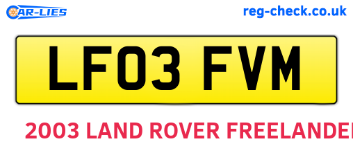 LF03FVM are the vehicle registration plates.