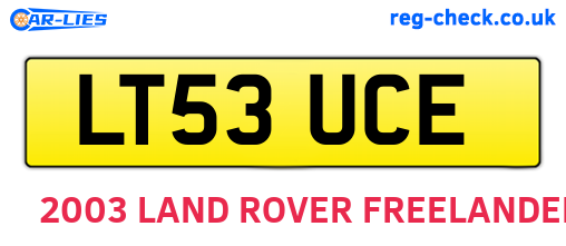 LT53UCE are the vehicle registration plates.