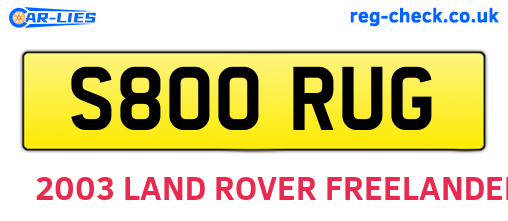 S800RUG are the vehicle registration plates.