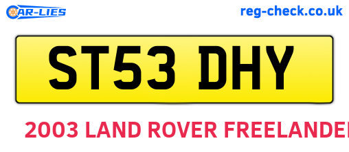 ST53DHY are the vehicle registration plates.