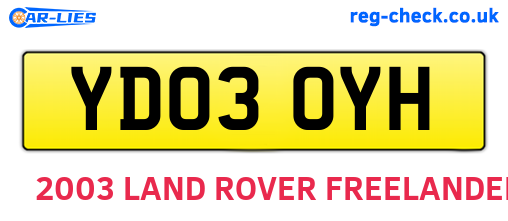 YD03OYH are the vehicle registration plates.