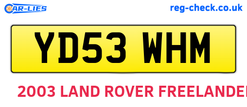YD53WHM are the vehicle registration plates.