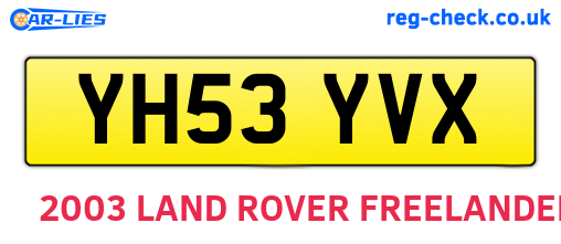 YH53YVX are the vehicle registration plates.