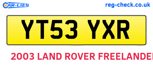 YT53YXR are the vehicle registration plates.