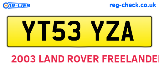 YT53YZA are the vehicle registration plates.