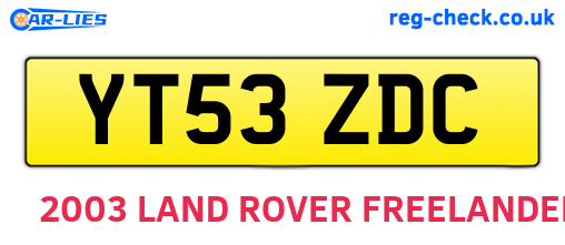 YT53ZDC are the vehicle registration plates.