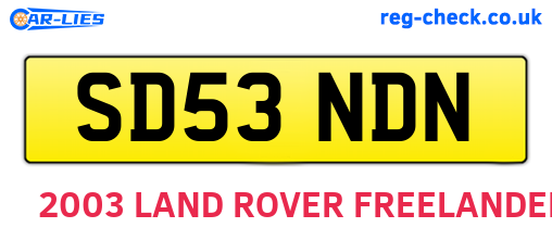 SD53NDN are the vehicle registration plates.