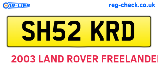 SH52KRD are the vehicle registration plates.