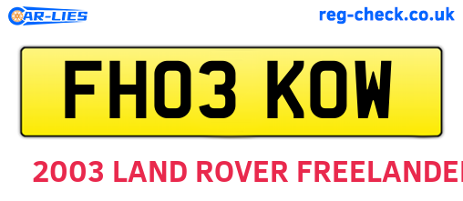 FH03KOW are the vehicle registration plates.