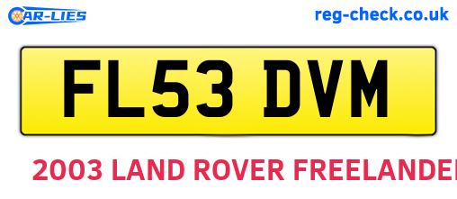 FL53DVM are the vehicle registration plates.