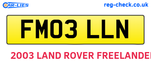 FM03LLN are the vehicle registration plates.