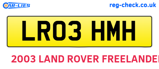 LR03HMH are the vehicle registration plates.