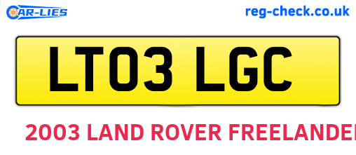 LT03LGC are the vehicle registration plates.