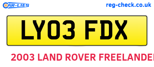 LY03FDX are the vehicle registration plates.