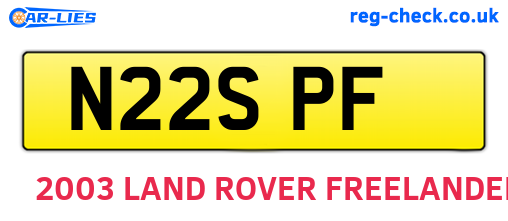N22SPF are the vehicle registration plates.