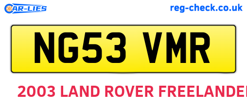 NG53VMR are the vehicle registration plates.