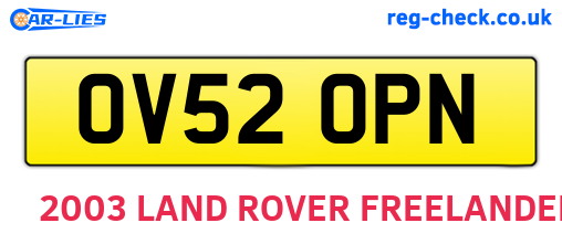 OV52OPN are the vehicle registration plates.