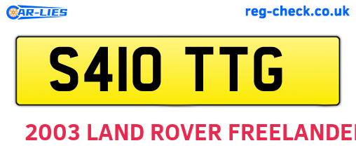 S410TTG are the vehicle registration plates.