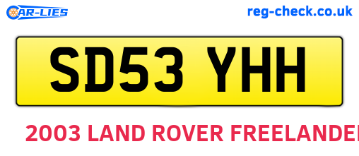 SD53YHH are the vehicle registration plates.