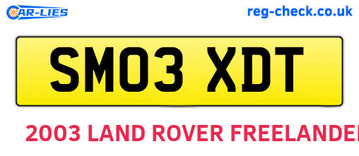 SM03XDT are the vehicle registration plates.