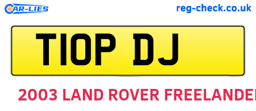 T10PDJ are the vehicle registration plates.