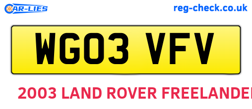 WG03VFV are the vehicle registration plates.