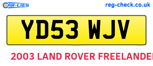 YD53WJV are the vehicle registration plates.