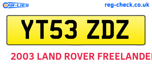 YT53ZDZ are the vehicle registration plates.