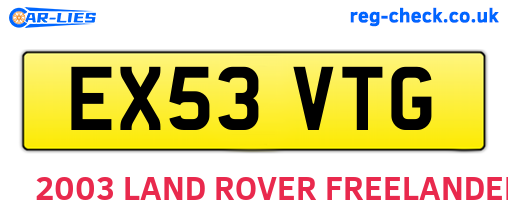 EX53VTG are the vehicle registration plates.