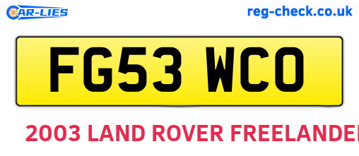 FG53WCO are the vehicle registration plates.